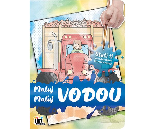 Omalovánky A4 maluj vodou Traktory