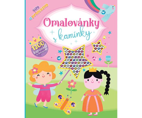 Omalovánky A4 s kamínky - Víly a Princezny