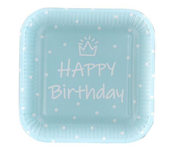 Papírový talíř hranatý Special Day modrý