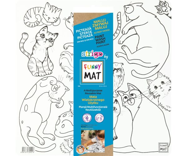 Podložka na kreslení FUNNY MAT - Kočky + pastelky zdarma