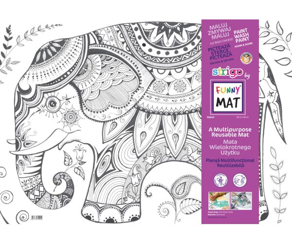 Podložka na kreslení FUNNY MAT - Slon + pastelky zdarma