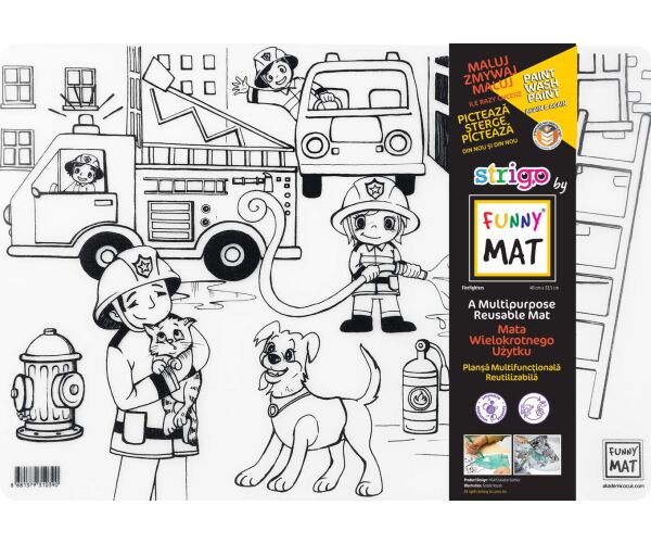 Podložka na kreslení FUNNY MAT - Hasiči + pastelky zdarma
