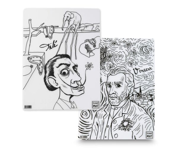 Podložka na kreslení FUNNY MAT - sada 2 ks Vincent Van Gogh a Dali