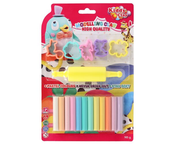 Plastelína / modelína NARA sada 12 pastelových barev s tvořítky