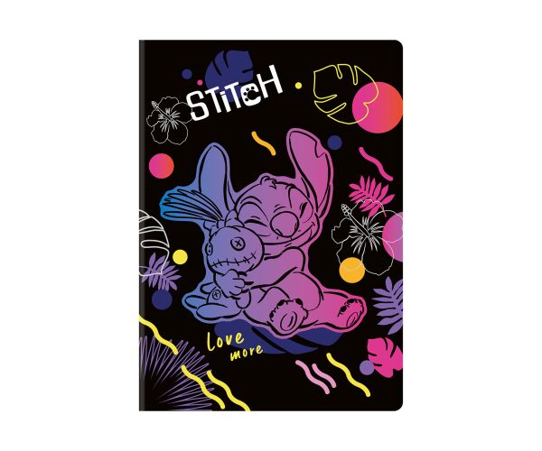 Sešit A5 60 listů Stitch black vzor 2 linka