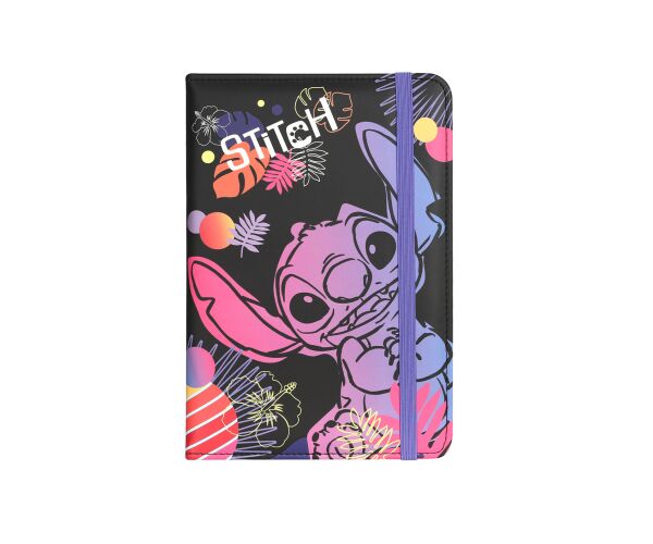 Designový notes A5 Stitch black vzor 1
