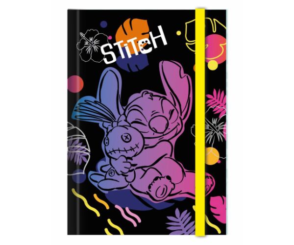 Desky na sešity A5 s širokou gumou - Stitch pastel vzor 2
