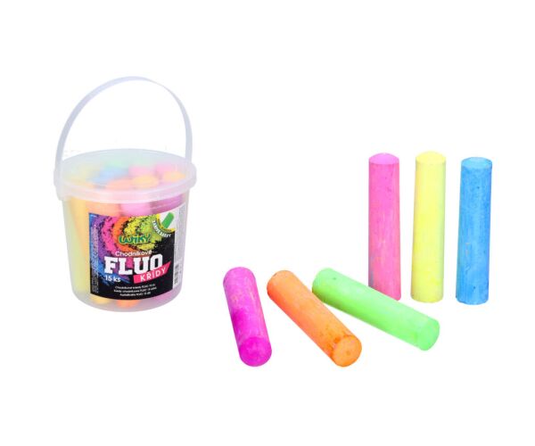 Křídy chodníkové FLUO 15 barev