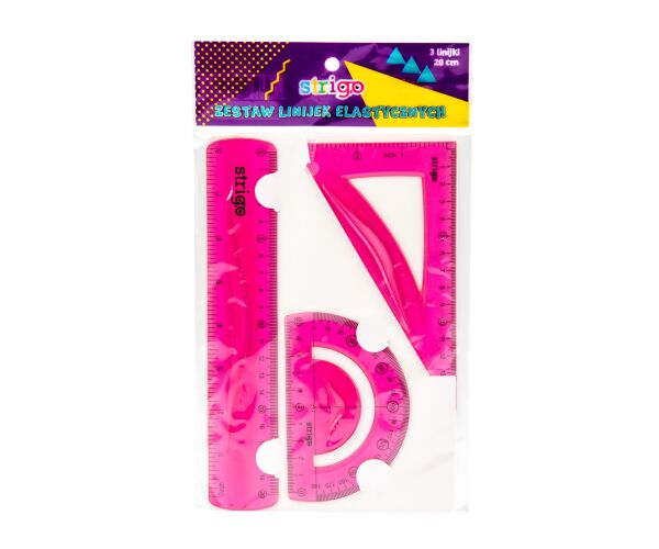 Geometrická sada STRIGO Flexi Pink 3 ks