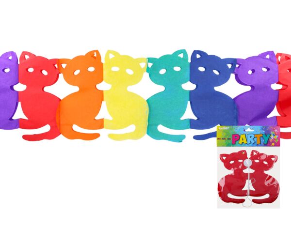 Girlanda papírová barevná 3 m - Kočka