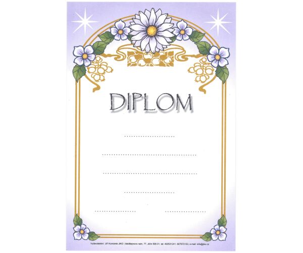 Papírový diplom A5 Jiko