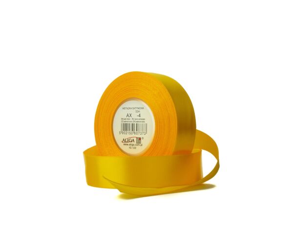 Atlasová stuha 12 mm tmavě žlutá - 04