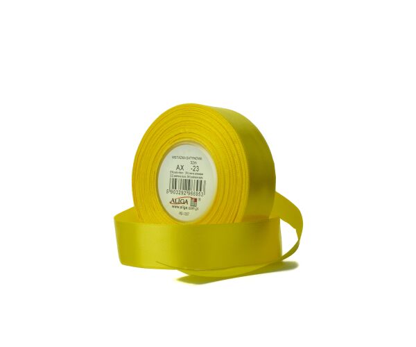 Atlasová stuha 12 mm žlutá - 23