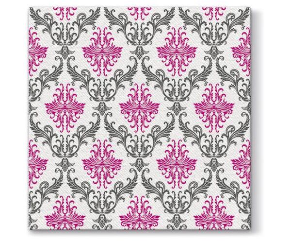 Papírový ubrousek Airlaid Royal Ornament - purpurový