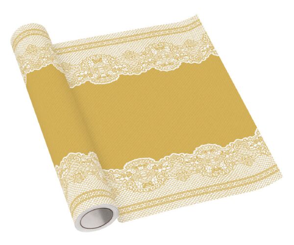 Běhoun stolní airlaid 40x500cm Royal Lace gold