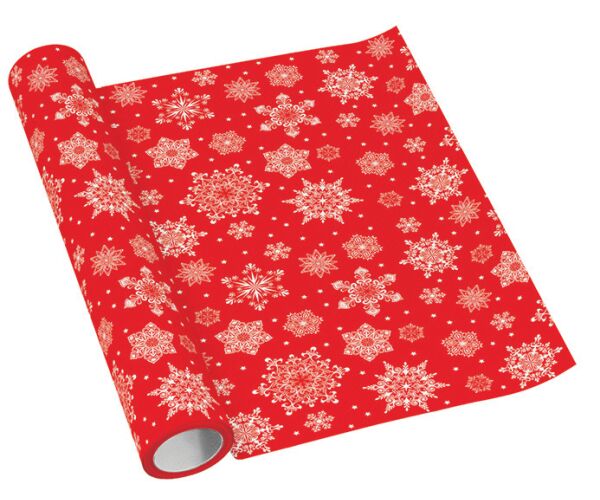 Běhoun stolní airlaid 40x500cm Snowflakes red