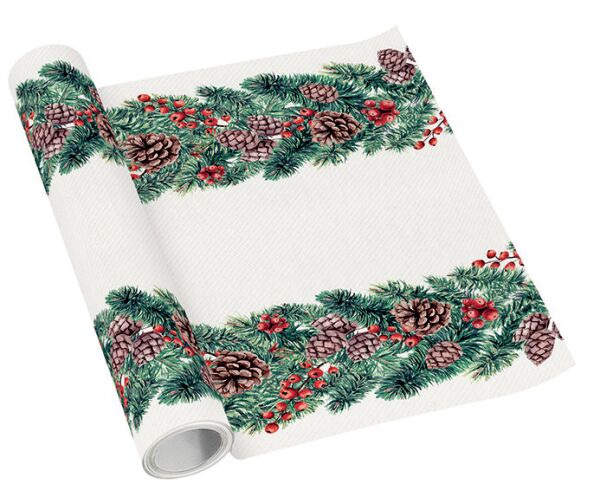 Běhoun stolní airlaid 40x500cm Winter Branches