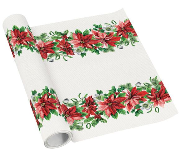 Běhoun stolní airlaid 40x500cm Glory Poinsetia