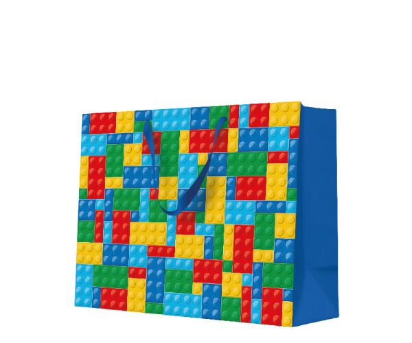 Papírová taška Paw velká podelná Colorful Bricks