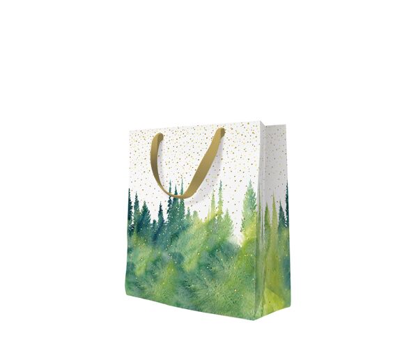Vánoční papírová taška Paw Premium Golden Forest střední