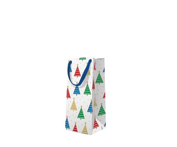 Vánoční papírová taška PAW Colorful Christmas Trees DEO