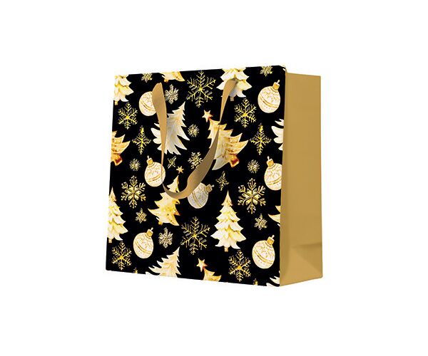 Vánoční papírová taška PAW CD Golden Christmas Trees