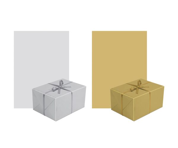 Papír 0,7x2m Monocolor silver gold  /50/