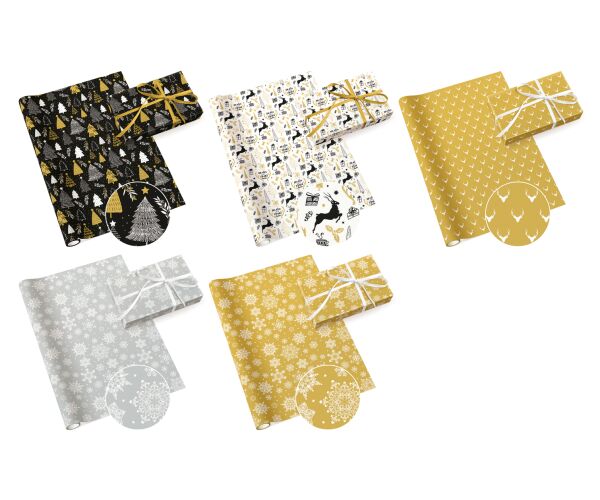 Vánoční dárkový papír PAW 2 m Neutral 28