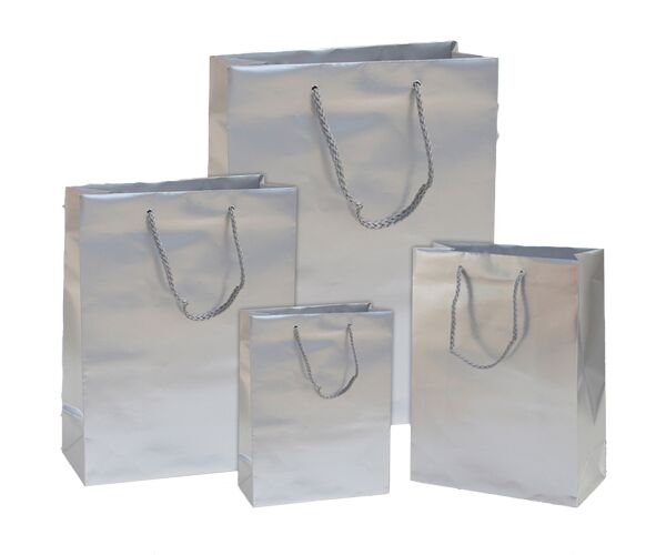 Papírová taška Color maxi stříbrná