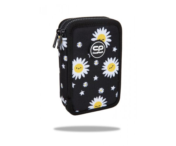 Penál 2 zipy Jumper DAISY BLACK - vybavený