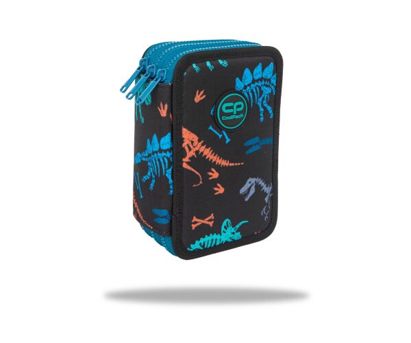 Penál 3 zipy Jumper Fossil - vybavený