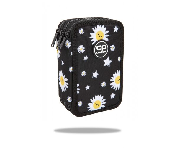 Penál 3 zipy Jumper DAISY BLACK - vybavený