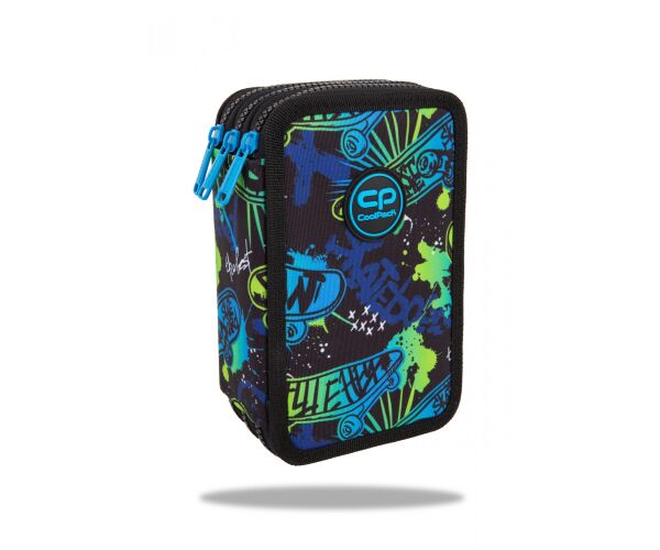 Penál 3 zipy Jumper SKATE NIGHT - vybavený