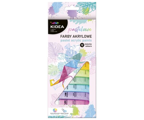 Akrylové barvy pastelové 12 ks KIDEA