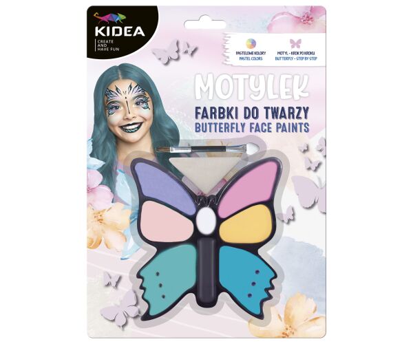 Barvy na obličej KIDEA MOTÝL 8 ks