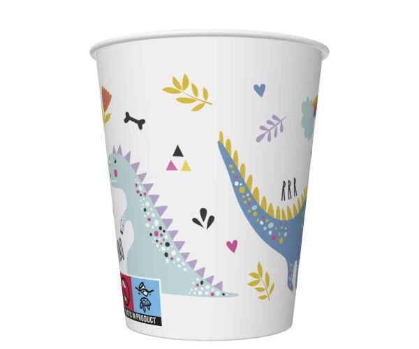 Papírový kelímek 0,25l Funny Dinosaurs
