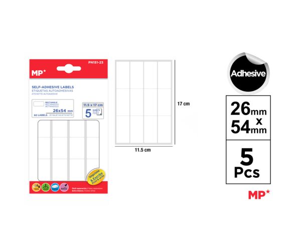 Samolepící etikety 26 x 54 mm 5 ks