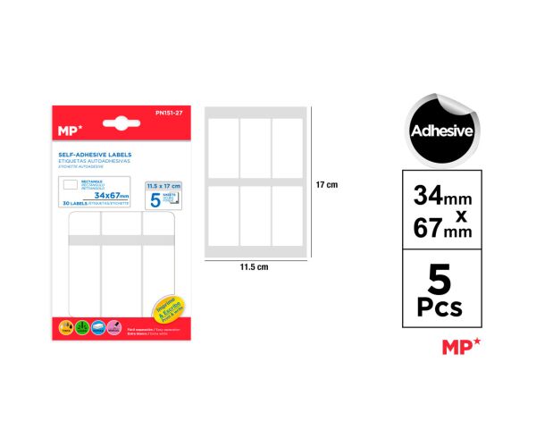 Samolepící etikety 34 x 67 mm 5 ks