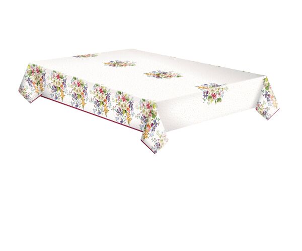 Papírový ubrus 180 cm Delicate Flowers with Mini Dots