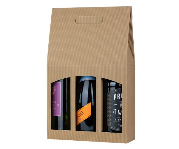 Dárková krabice na 3 láhve PN3 přírodní