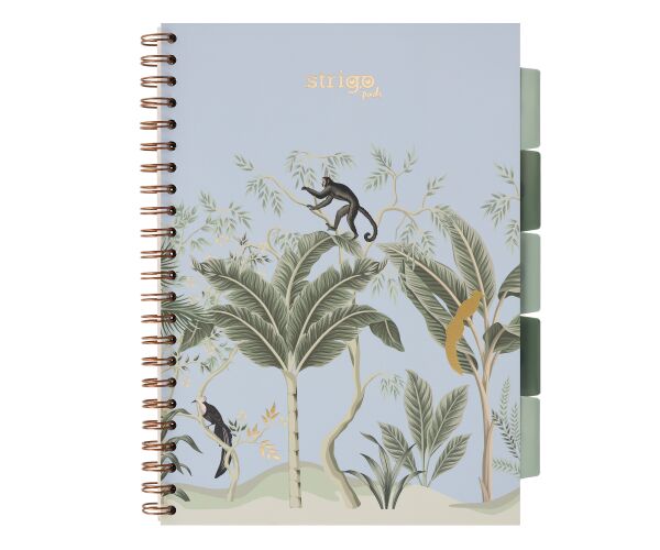 Blok A4/100l 80g Afrika pastel modré spirála s rozřaďovačem