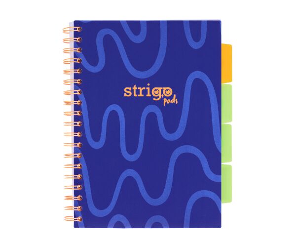 Blok Strigo B5/100l 80g NEON modrý spirála s rozřaďovačem