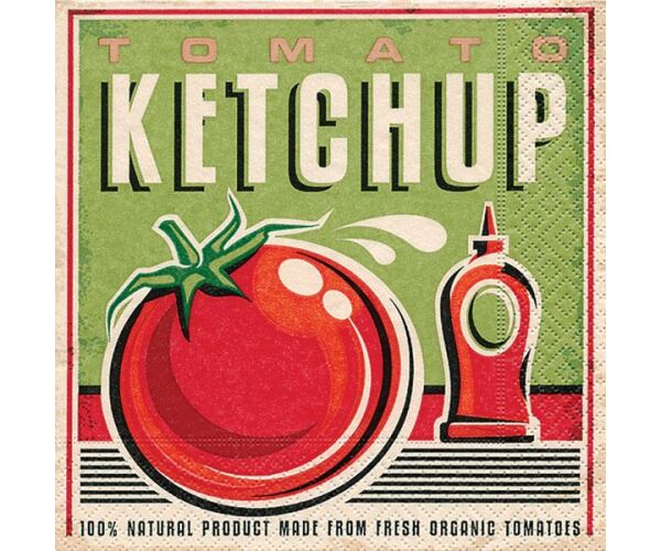 Ubrousky Paper Design L (20ks) Tomato ketchup