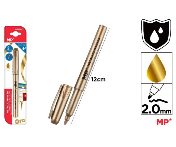 Popisovač permanentní na blistru - zlatý