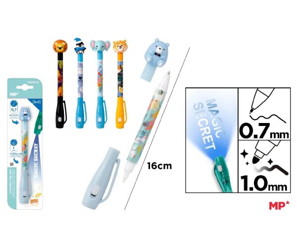 Propiska Secret Pen 2 in 1 na blistru se zvířátkem