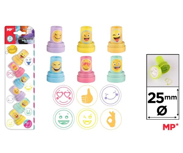 Razítka 25 mm s motivem Emoji na blistru