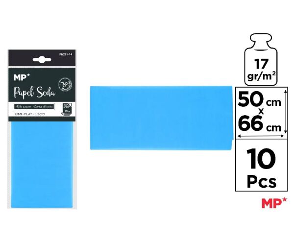 Hedvábný papír světlé modrý 10 ks