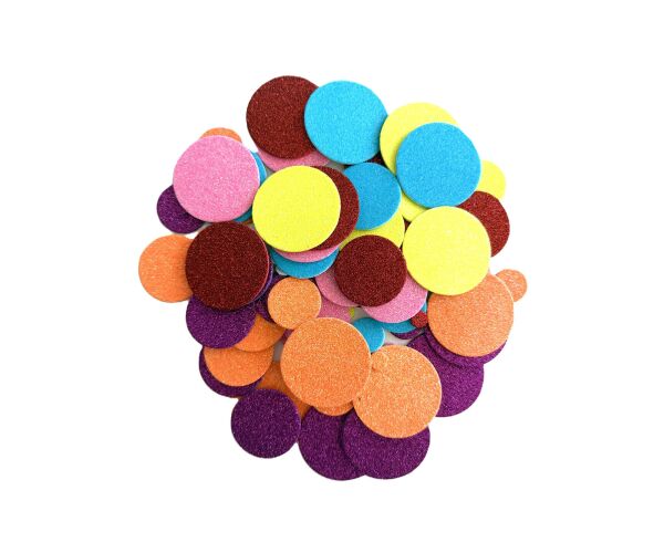 Pěnová samolepka PVC65 Kolečka s brokátem