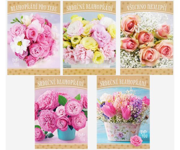 Pohlednice S-426 Kytky mix