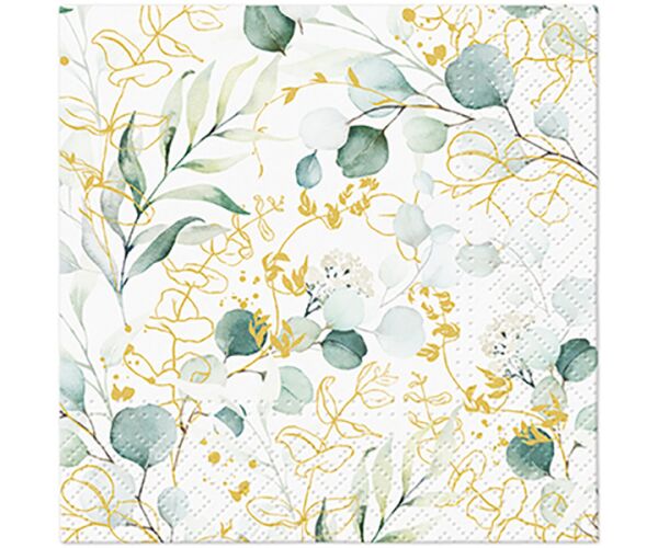 Ubrousky PAW Dekor C (20ks) Golden Eucalyptus